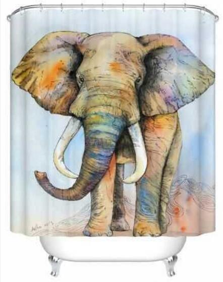 Elephant Theme Shower Curtain