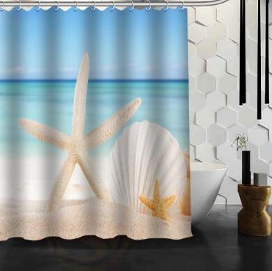 Beach Spa Waterproof Shower Curtain