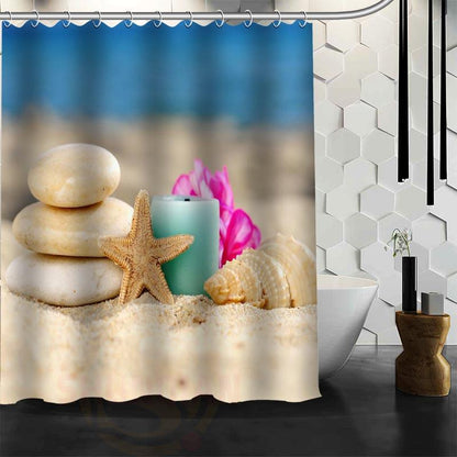 Beach Spa Waterproof Shower Curtain
