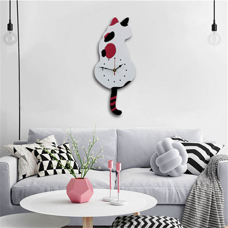 Cat Tail Swing Wall Clock