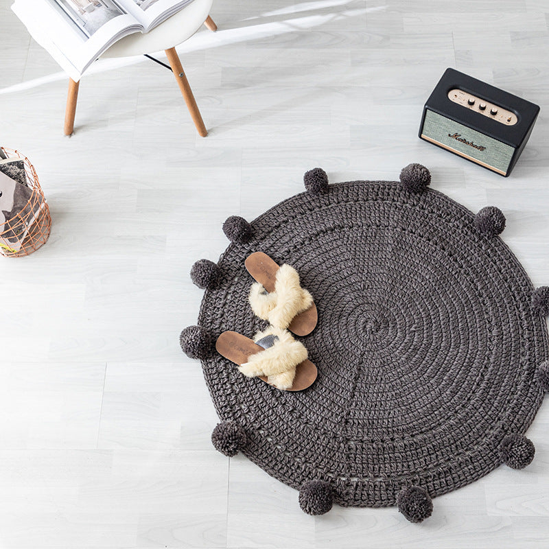 Pure Handmade Woolen Weave Round Mat