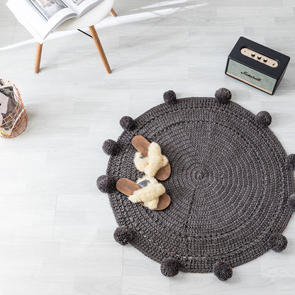 Pure Handmade Woolen Weave Round Mat