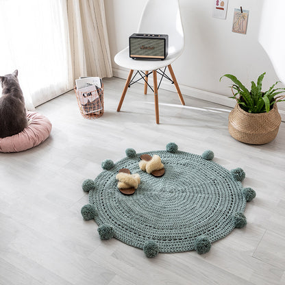 Pure Handmade Woolen Weave Round Mat