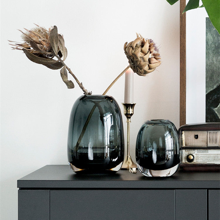 Belgian Light Luxury Glass Vase