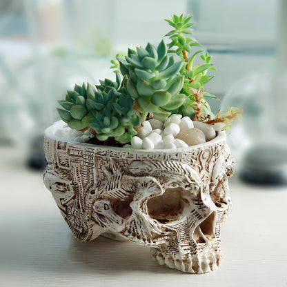 Resin Skull Flowerpot