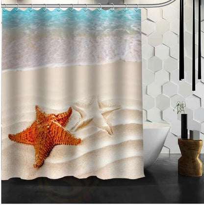 Beach Spa Waterproof Shower Curtain
