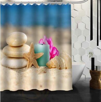 Beach Spa Waterproof Shower Curtain