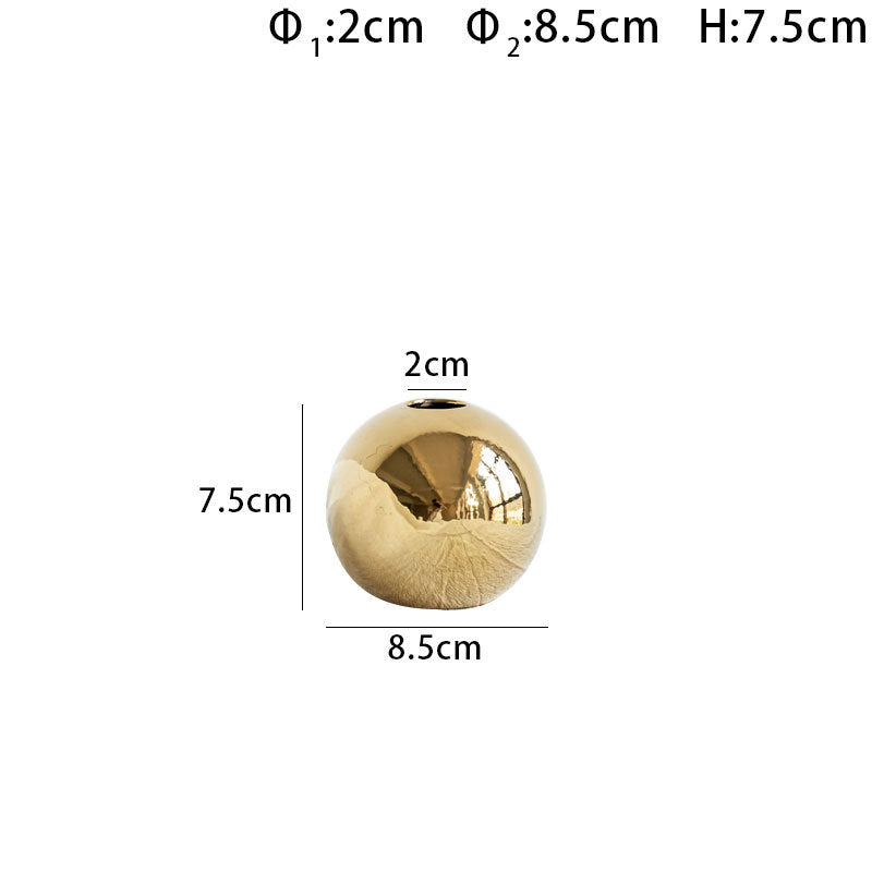 European Style Gold Plated Ceramic Vase