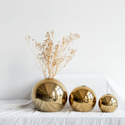 European Style Gold Plated Ceramic Vase
