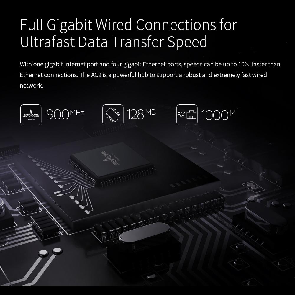 Tenda AC9 1200M Smart Dual-Band 802.11AC 2.4G/5G Gigabit-Bieg's Products