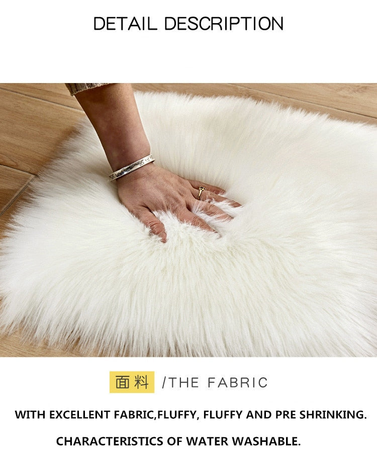 Artificial Wool Fluffy Area Rug