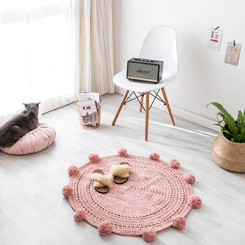 Pure Handmade Woolen Weave Round Mat