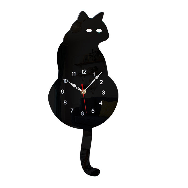 Cat Tail Swing Wall Clock