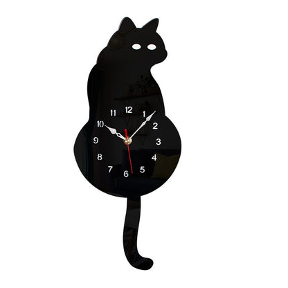 Cat Tail Swing Wall Clock