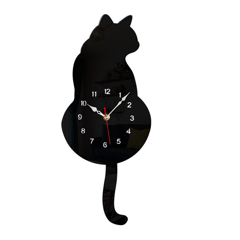 Cat Tail Swing Wall Clock