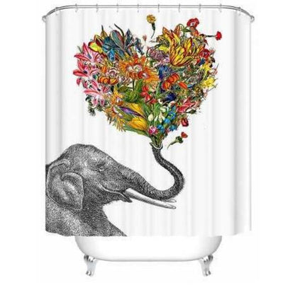 Elephant Theme Shower Curtain