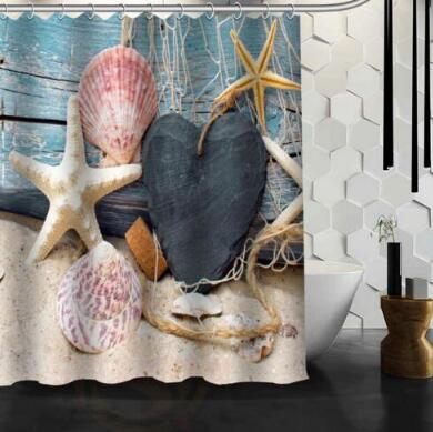Beach Spa Waterproof Shower Curtain