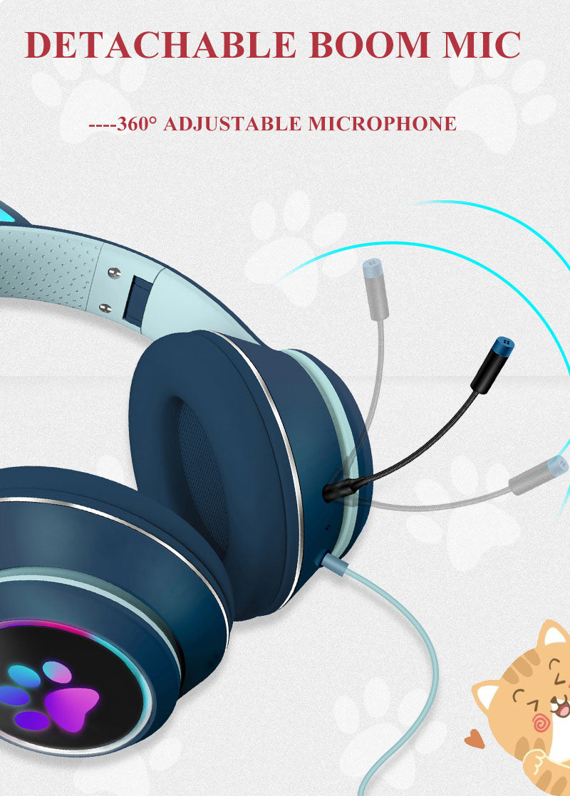 RGB Luminous Cat Ear Wired Headset-Bieg's Products