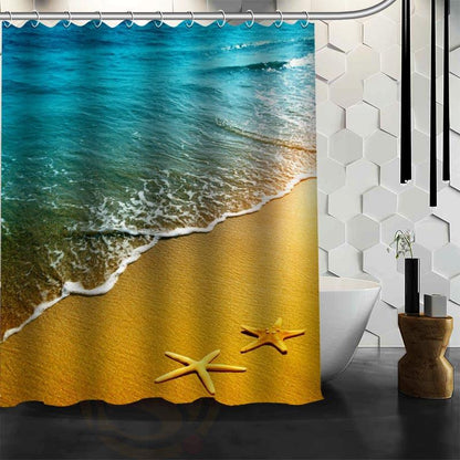 Beach Spa Waterproof Shower Curtain