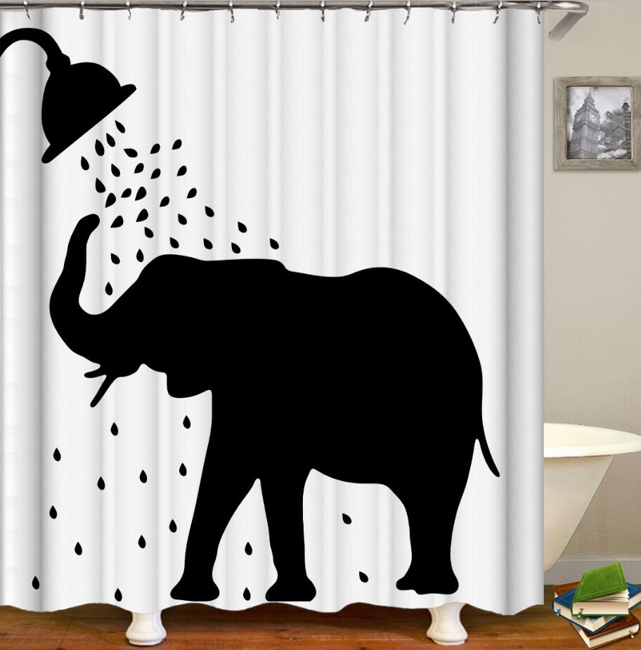 Elephant Theme Shower Curtain