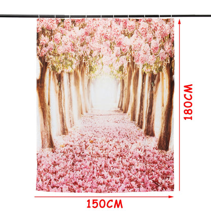 European Pink Sakura Tree Bathroom Set