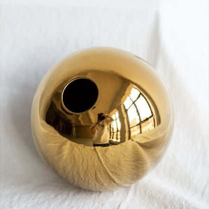 European Style Gold Plated Ceramic Vase