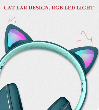 RGB Luminous Cat Ear Wired Headset-Bieg's Products