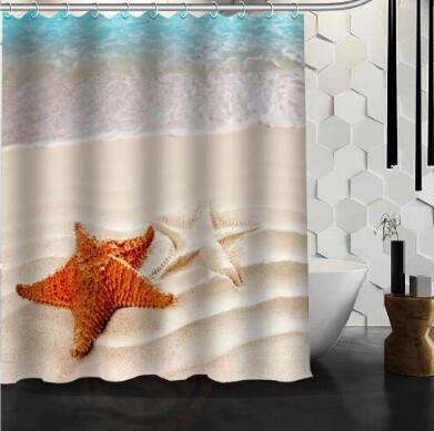 Beach Spa Waterproof Shower Curtain