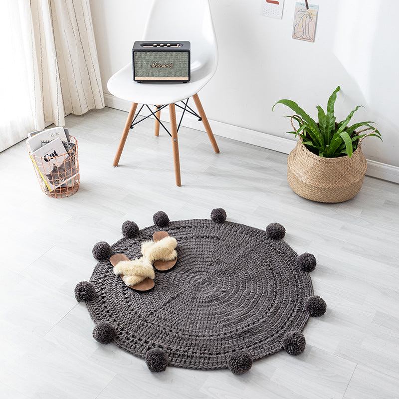 Pure Handmade Woolen Weave Round Mat