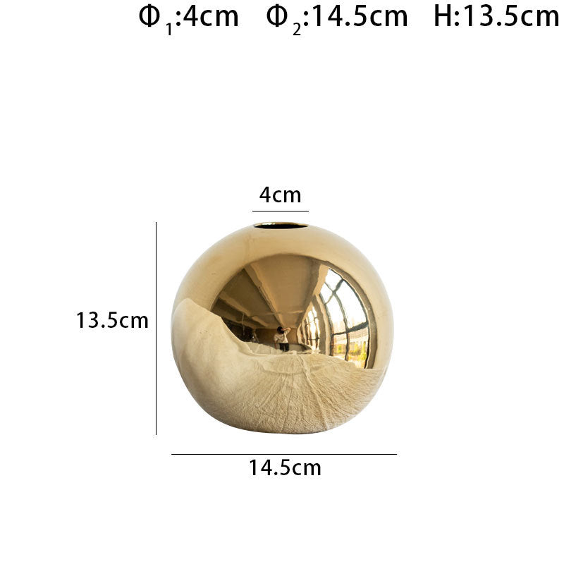 European Style Gold Plated Ceramic Vase