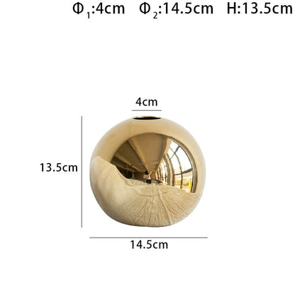 European Style Gold Plated Ceramic Vase