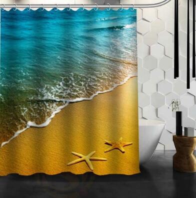 Beach Spa Waterproof Shower Curtain