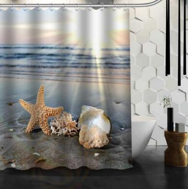 Beach Spa Waterproof Shower Curtain