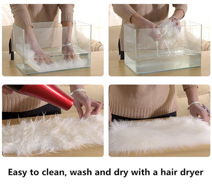 Artificial Wool Fluffy Area Rug