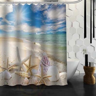 Beach Spa Waterproof Shower Curtain