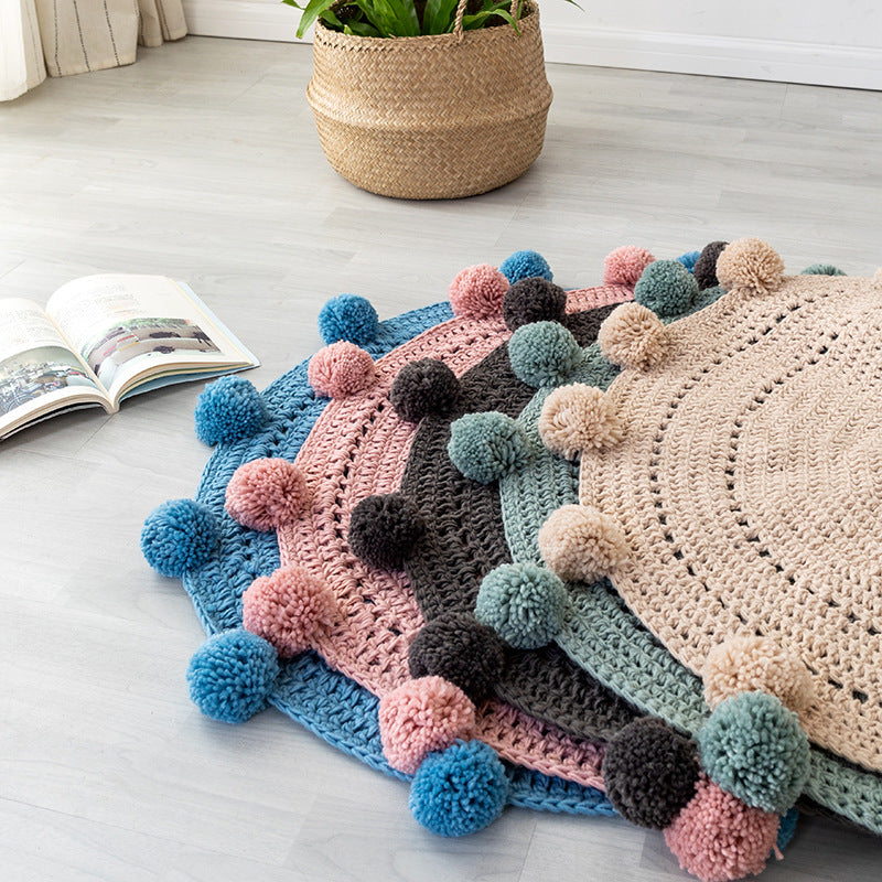 Pure Handmade Woolen Weave Round Mat