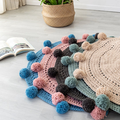Pure Handmade Woolen Weave Round Mat