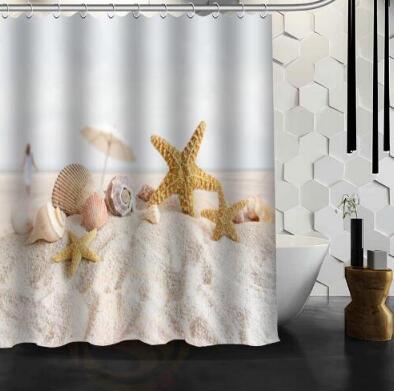 Beach Spa Waterproof Shower Curtain