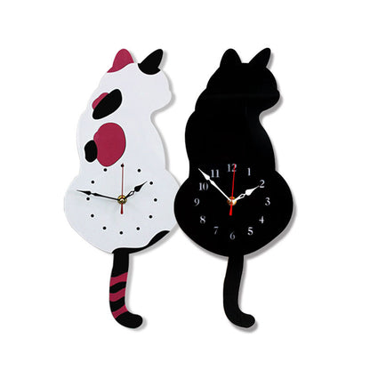 Cat Tail Swing Wall Clock