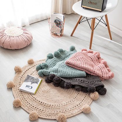 Pure Handmade Woolen Weave Round Mat